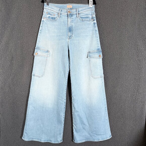 Mother The Undercover Cargo Sneak Wide Leg Jeans - Women's Size 30 - Blue - Picture 1 of 11